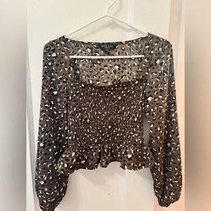 Brave Soul Green Leopard top